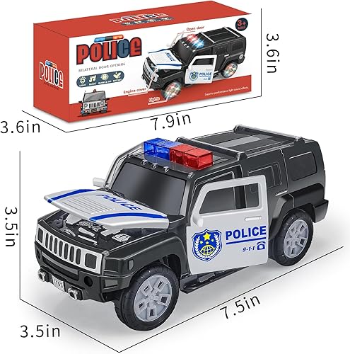 Miniatura 5 de Coche de policía de juguete para niños de 3-5, 4-6, regalos de cumpleaños, autos de juguete iluminados para niños pequeños de 1-3, 4-7 años,