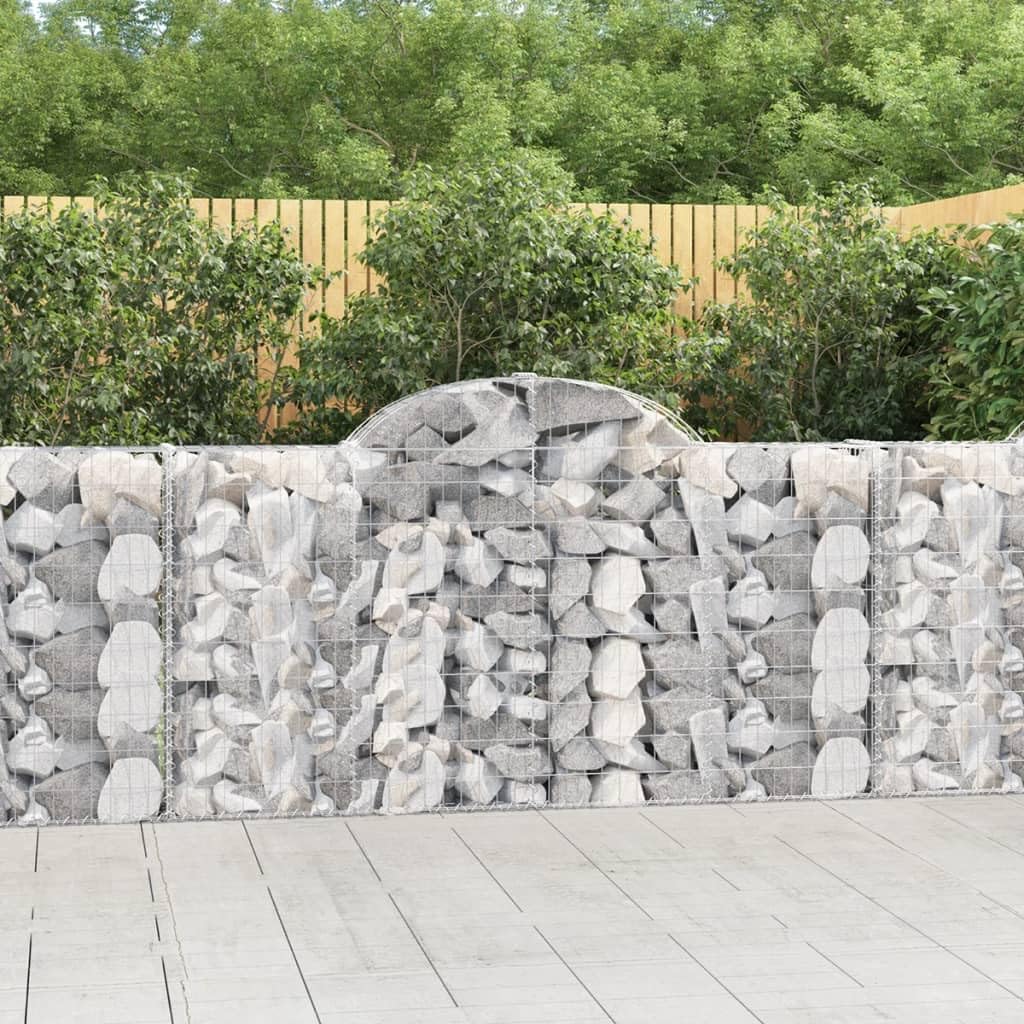 15x Gabionen Hochbogen 200x30x100/120cm Verzinkter Drahtkorb | Robuster Sichtschutz und Windschutz mit Hochbogen für Garten, Terrasse und Vorgarten aus verzinktem Eisen.