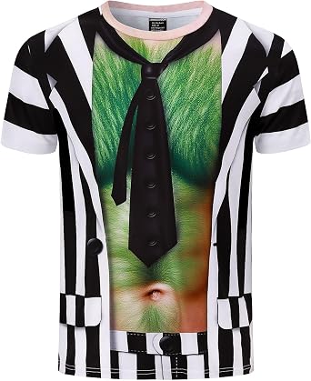 Men's Novelty Muscle T-Shirt Fake Abs Printed Costume