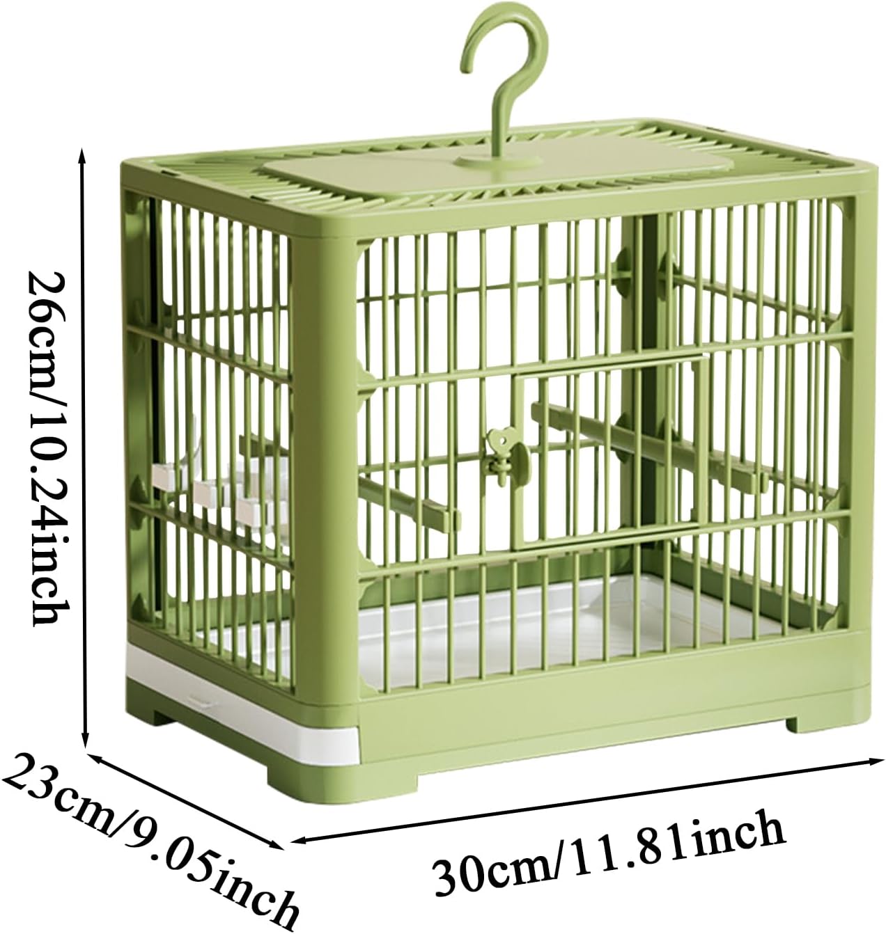 2025 New Carry Cage for Parakeet Portable 30x23x26cm Bird Travel Carrier Cage with Pull Out Tray Hook Handle Easy Transport Install for Various Birds Macaws Sparrow Conures Cockatiels