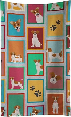 Caroline's Treasures MLM1166KTWL - Lotes de toallas de cocina de Jack Russell Terrier rojas y blancas, paños de cocina, toalla de baño decorativa
