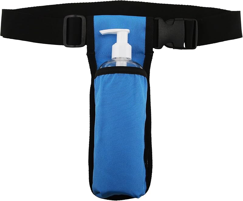 Porta-frascos LANLAOER com cinto ajustável para massagem, Azul-céu
