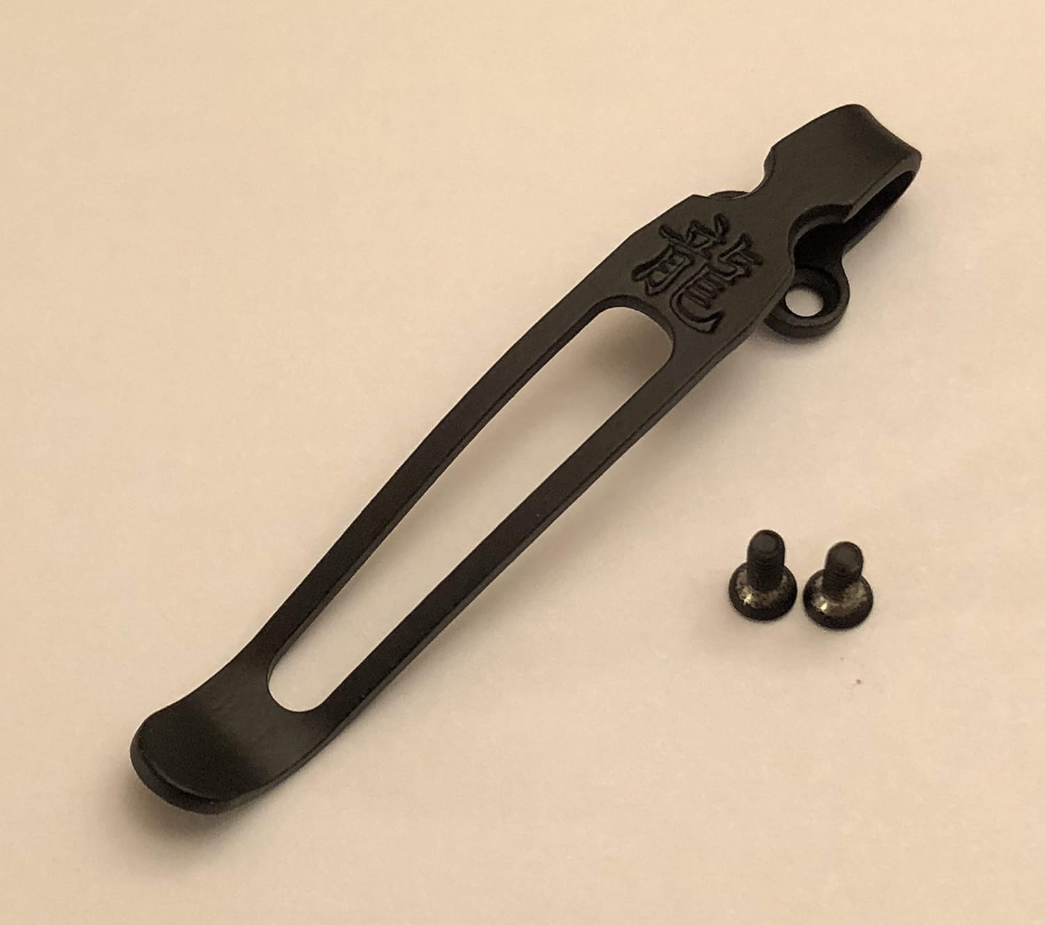 Matte Black Titanium Deep Carry Pocket Clip for Spyderco Endura 4 C10PBK Knife With Kanji