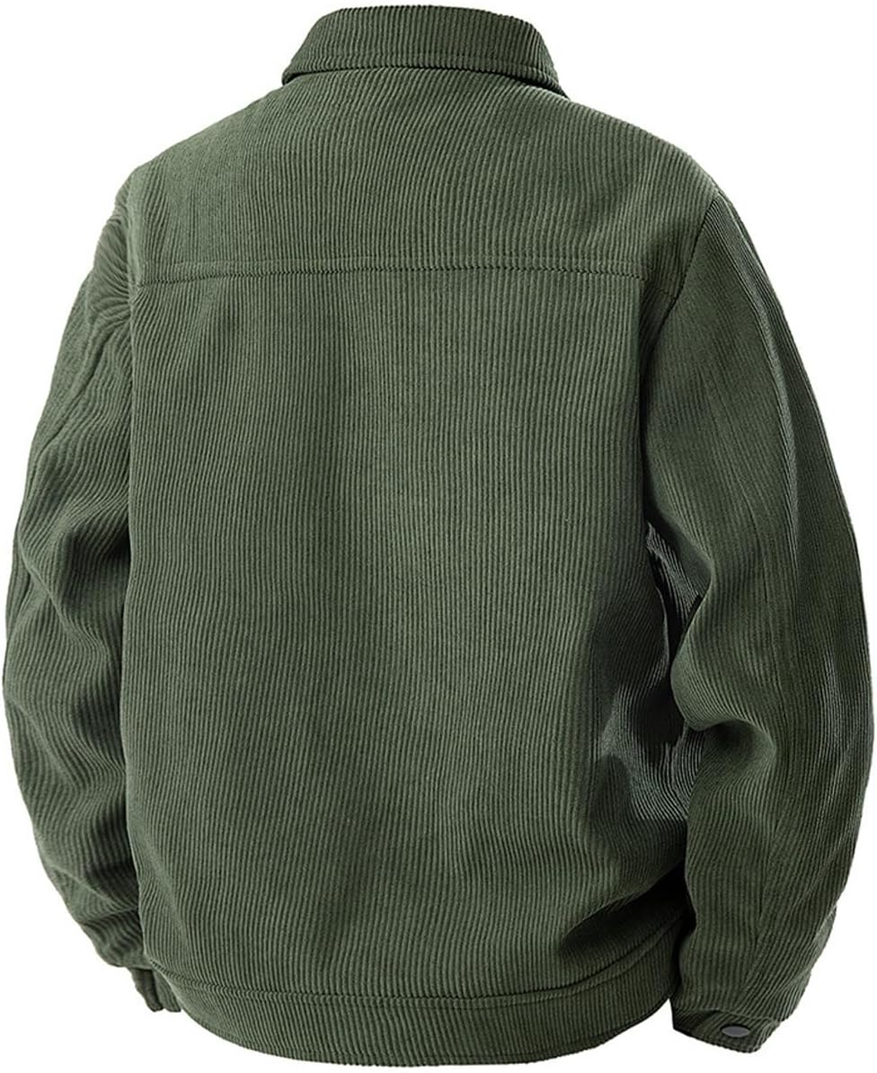 HBER Corduroy Jacket for Men Button Down Vintage Long Sleeve Fall Shirts Casual Western Shacket Jacket with Flap Pockets - Image 4