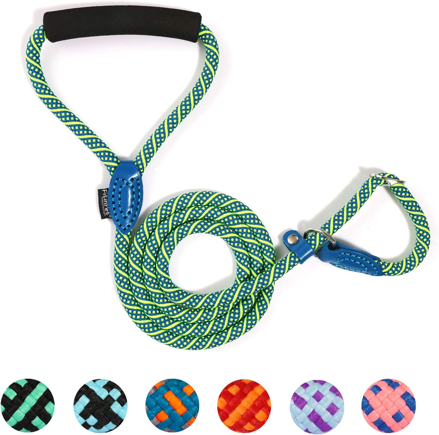 Dog Slip Lead Training Rope Leash Multi-Function with Comfortable Padded Handle Adjustable Durable 5 FT for The Perfect Length of Training Daily for Small Medium Large Dogs