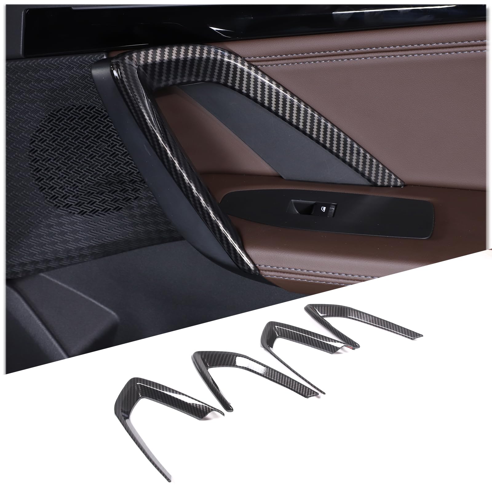 ABS Kunststoff Auto Innentür Seite Armlehne Abdeckung Griff Zierleiste Für B-M-W X1 U11 2023-2024 Autozubehör