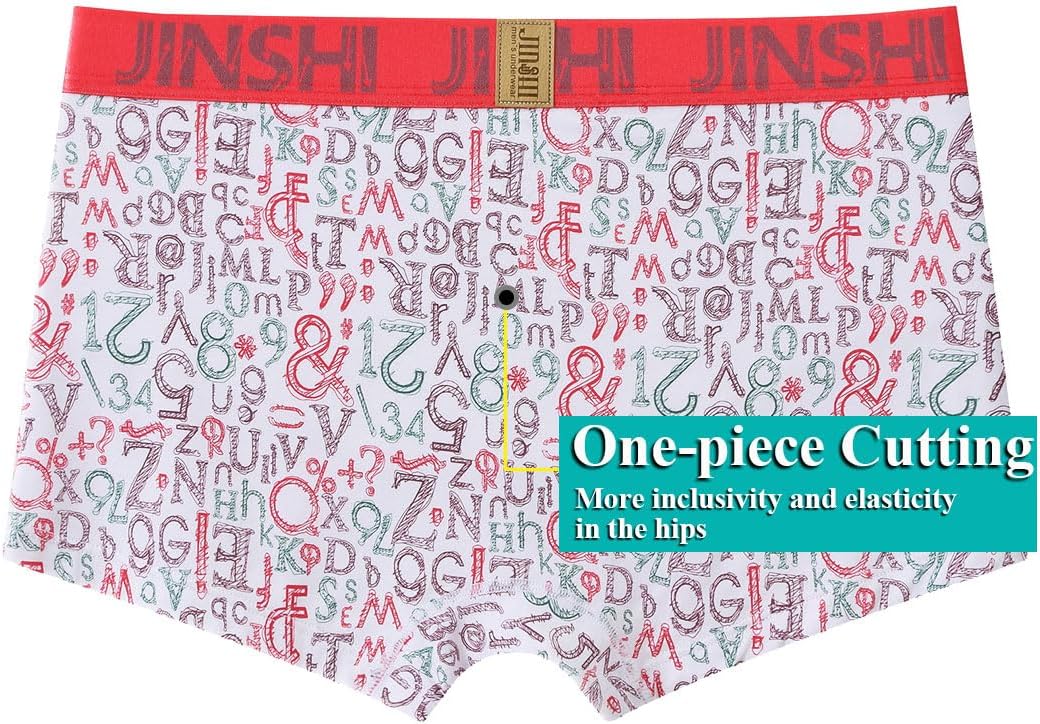 JINSHI Mens Design Trunks Underwear Rayon Boxer Briefs
