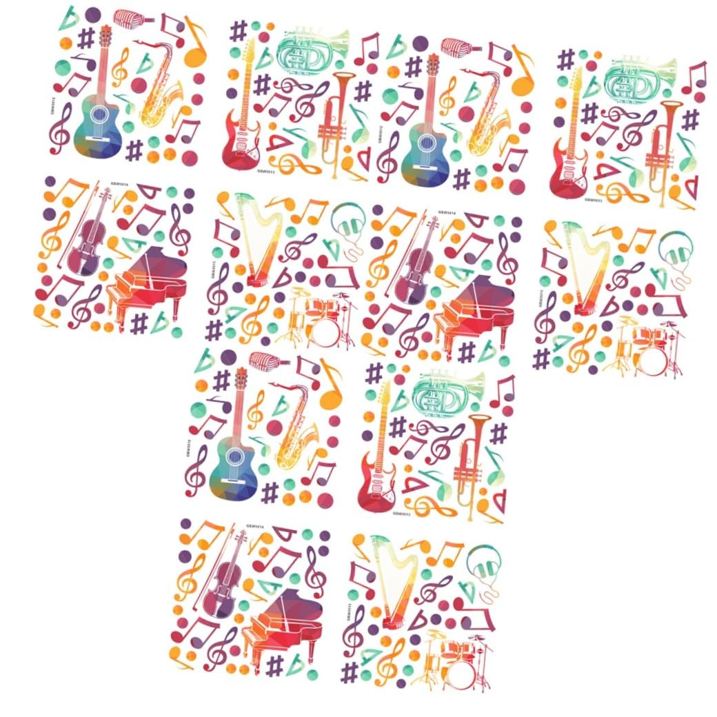 3 ensembles Autocollant Mural De Musique Autocollants Muraux Autocollants Muraux De Notes De Musique Autocollants Décoratifs De Notes De Décorations De Salle 4 pièces * 3