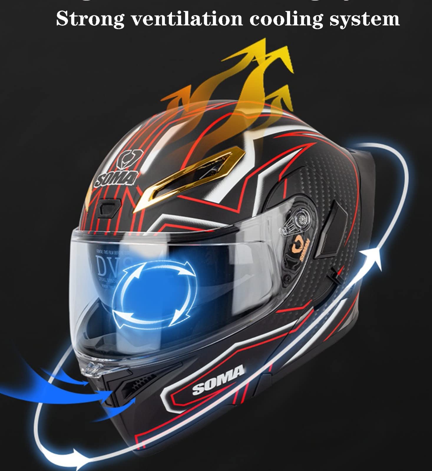 Casque Moto Intégral Bluetooth Homologué ECE - Visière Solaire, Léger (1.75kg), Ventilation, Pour Hommes/femmes - 5