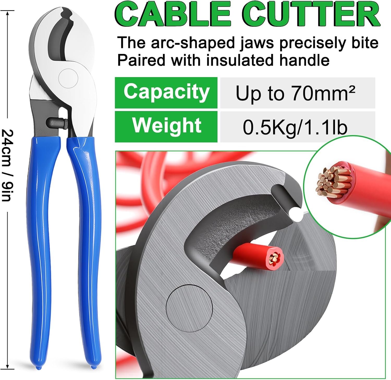 Twidec/Battery Cable Lug Crimping Tool Kit With 230PCS Battery Cable Ends AWG 8 6 4 2 1 1/0 Heavy Duty Copper Lugs Copper Cable Wire Lugs,Battery Cable Crimping Tool for AWG 10-1/0 with Cable Cutter