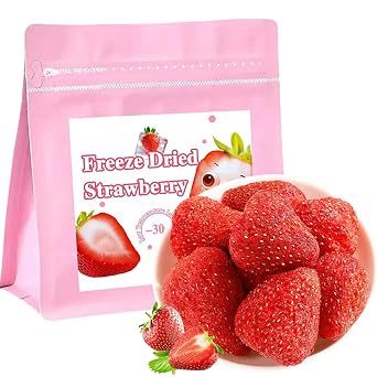 Freeze Dried Strawberries 7oz/200g Whole Big Frozen Dried strawberry 100% Natural,No Additives Freeze Dried Fruit for Oatmeal, Beverages,Smoothies, Yogurt & Baking Toppings