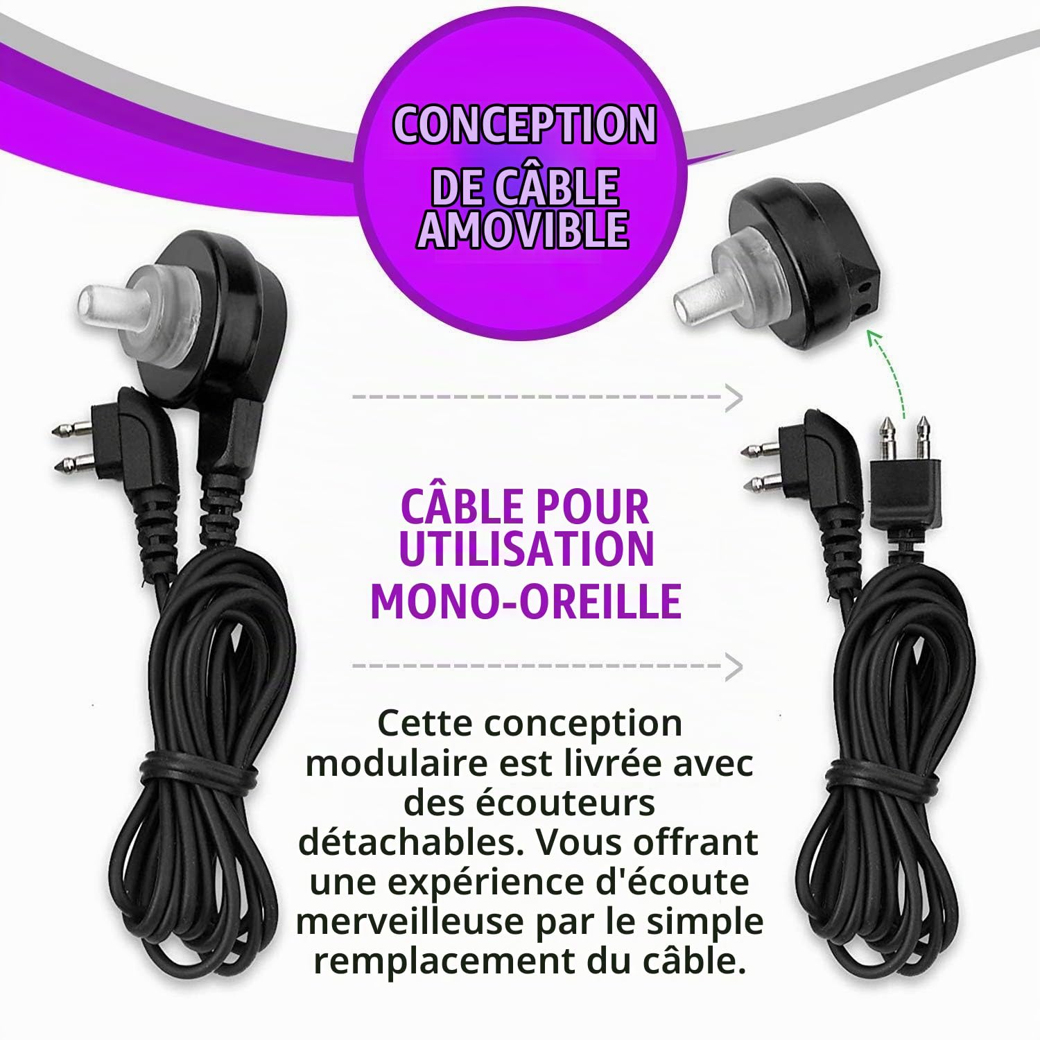 Amplificateur de son - Amplificateur de voix pour son de poche avec micro/oreille DUO PLUS casque supplémentaire et ensemble de microphones, amplificateur de son personnel par MEDca