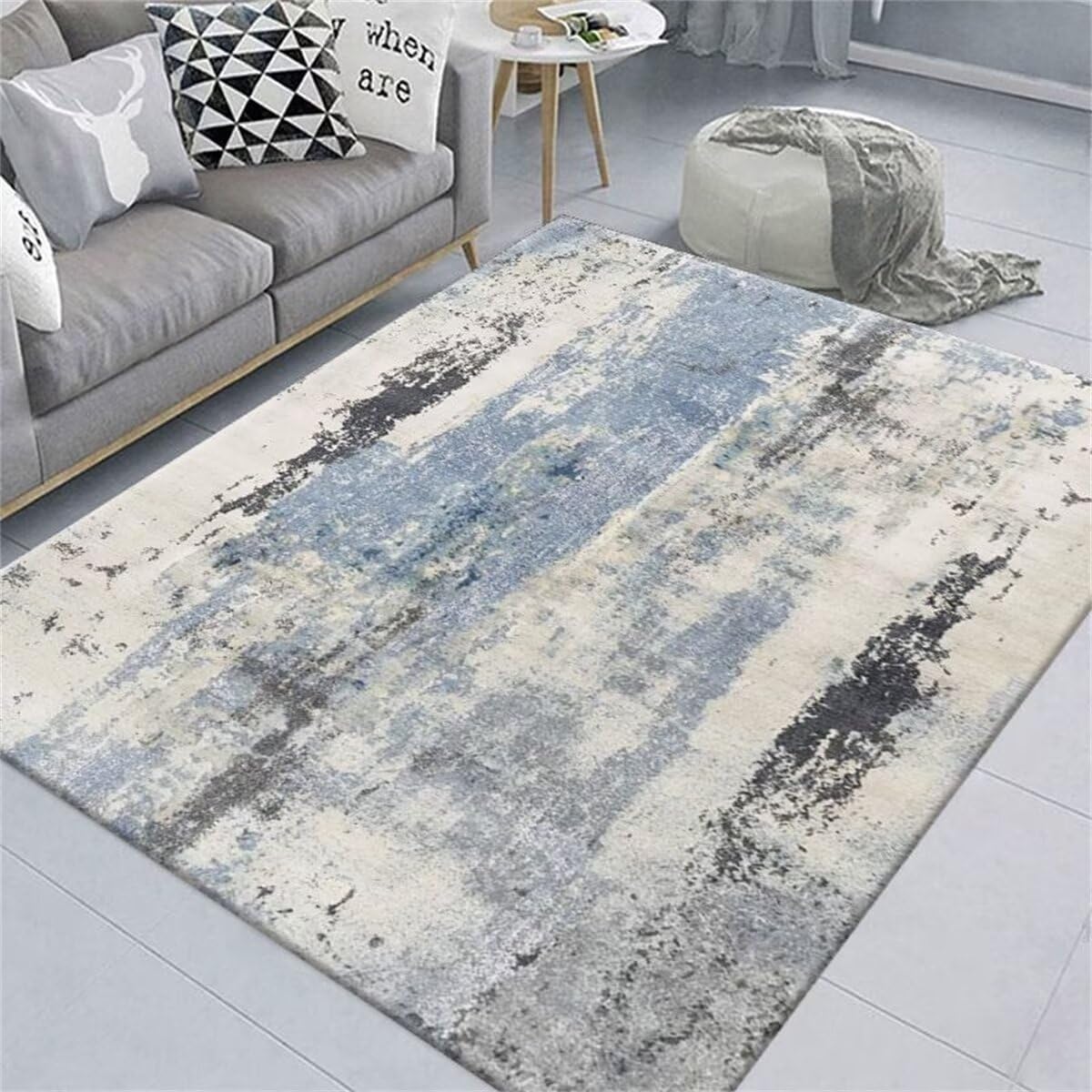 Tapis de salon antiderapant facile d'entretien pour eviter les glissades