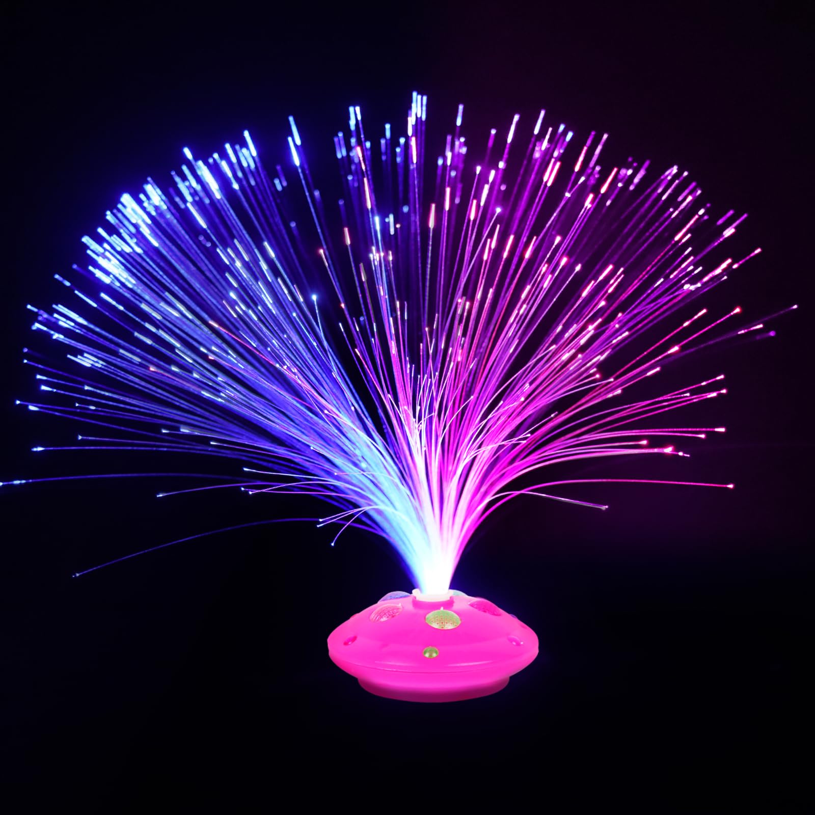 Jiusely Fiber Optic Lamp with 8 Color Changing Light Settings, Table Night Light for Home Decoration, Multicolor - Image 3