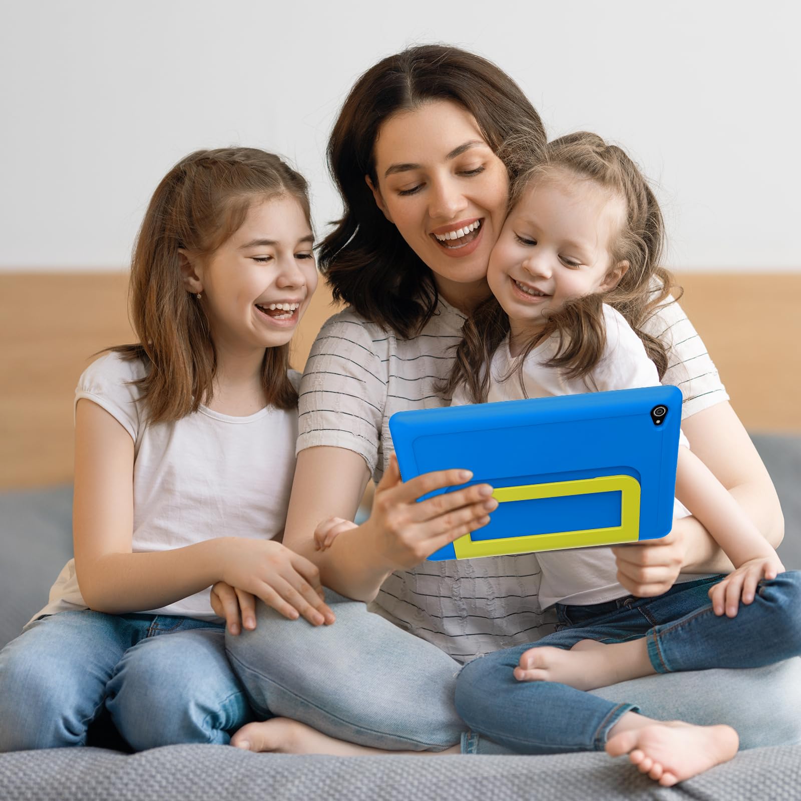 Kinder Tablet 10 Zoll,Android 15 Tablet mit 20 GB RAM+64GB ROM(TF 1TB), Kindersicherung, Wi-Fi 6G, Widevine L1, 5000mAh, Sturzsicherer Schutzhülle, Tolles Geschenk für Kinder Blau