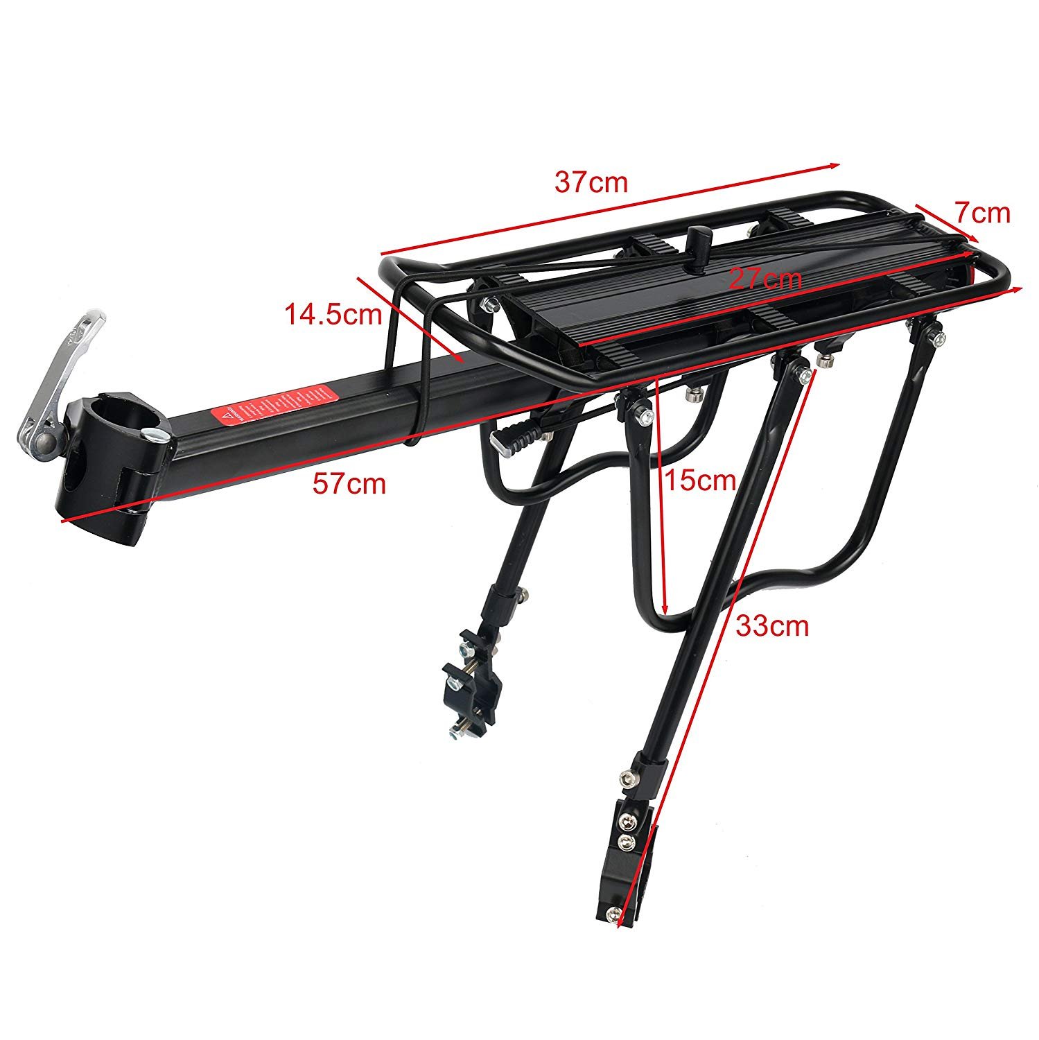 Aluminum Alloy Rear Bike Rack – Cargo Carrier For Seat Post, Adjustable Forks, Holds Up To 25kg