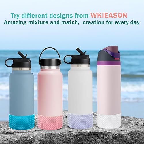 Miniatura 5 de WK IEASON Diomond - Funda protectora de silicona para vaso Stanley de 20 a 40 onzas y compatible con botella de agua Hydro Flask de boca ancha de 12
