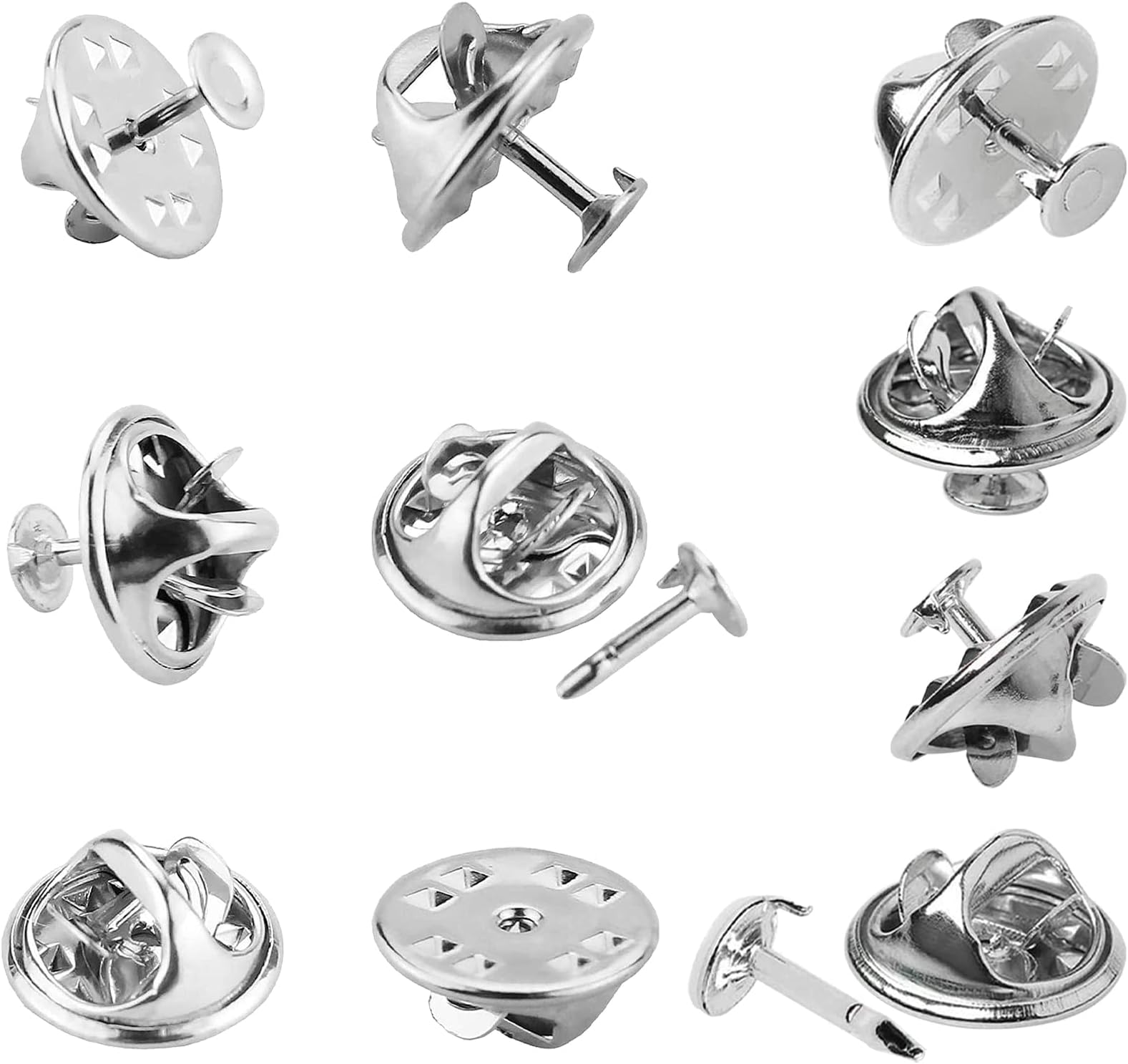 Lusofie 50 Sets Metal Pin Backs Locking Pin Backs, Butterfly Clutch