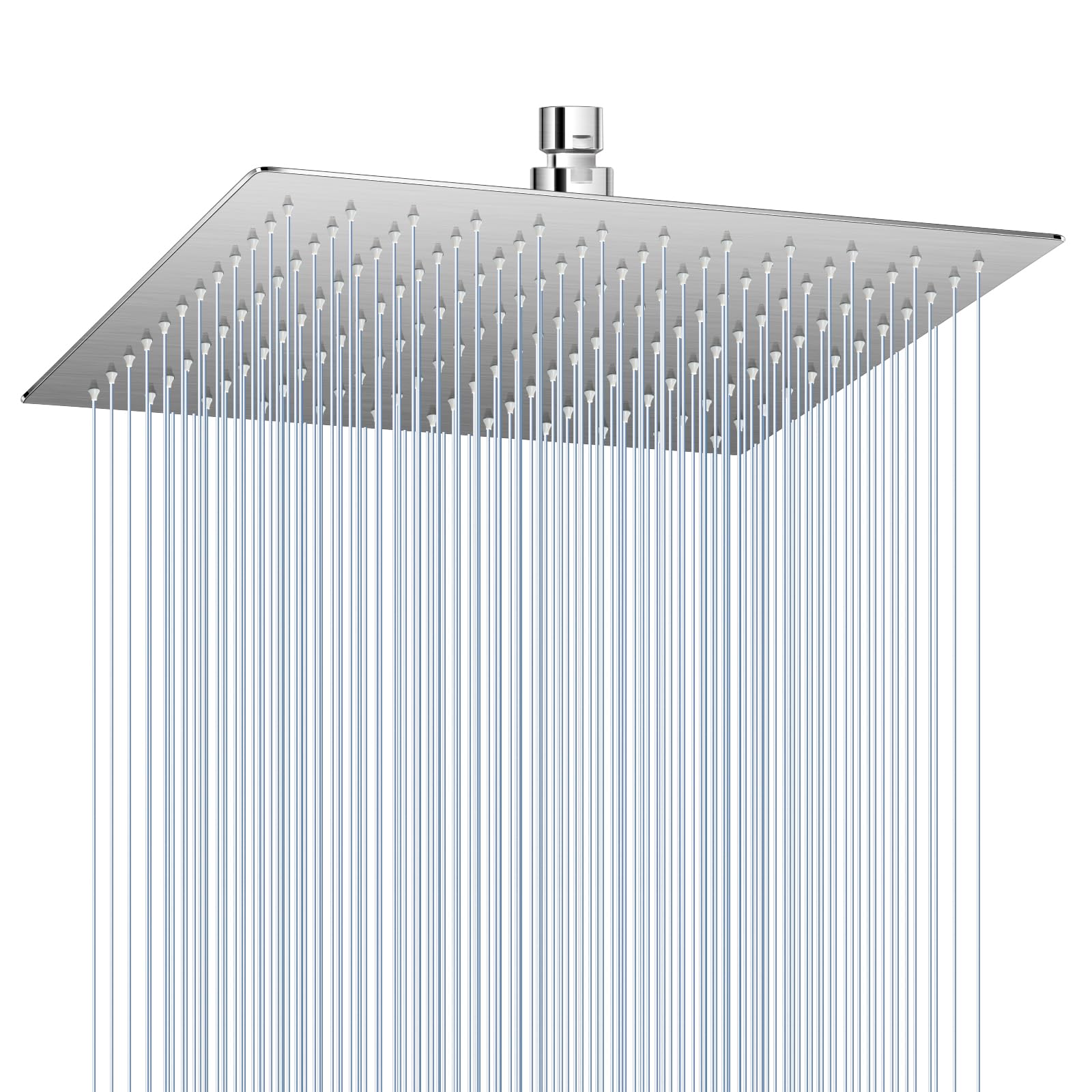 KINLIV 30 cm Shower Head Rain Shower Large Brushed Nickel, 304 Stainless Steel Waterfall Shower Head Water-Saving, with 144 Anti-Limescale Nozzles, 360° Adjustable 12 Inch Deken Rain Shower Head