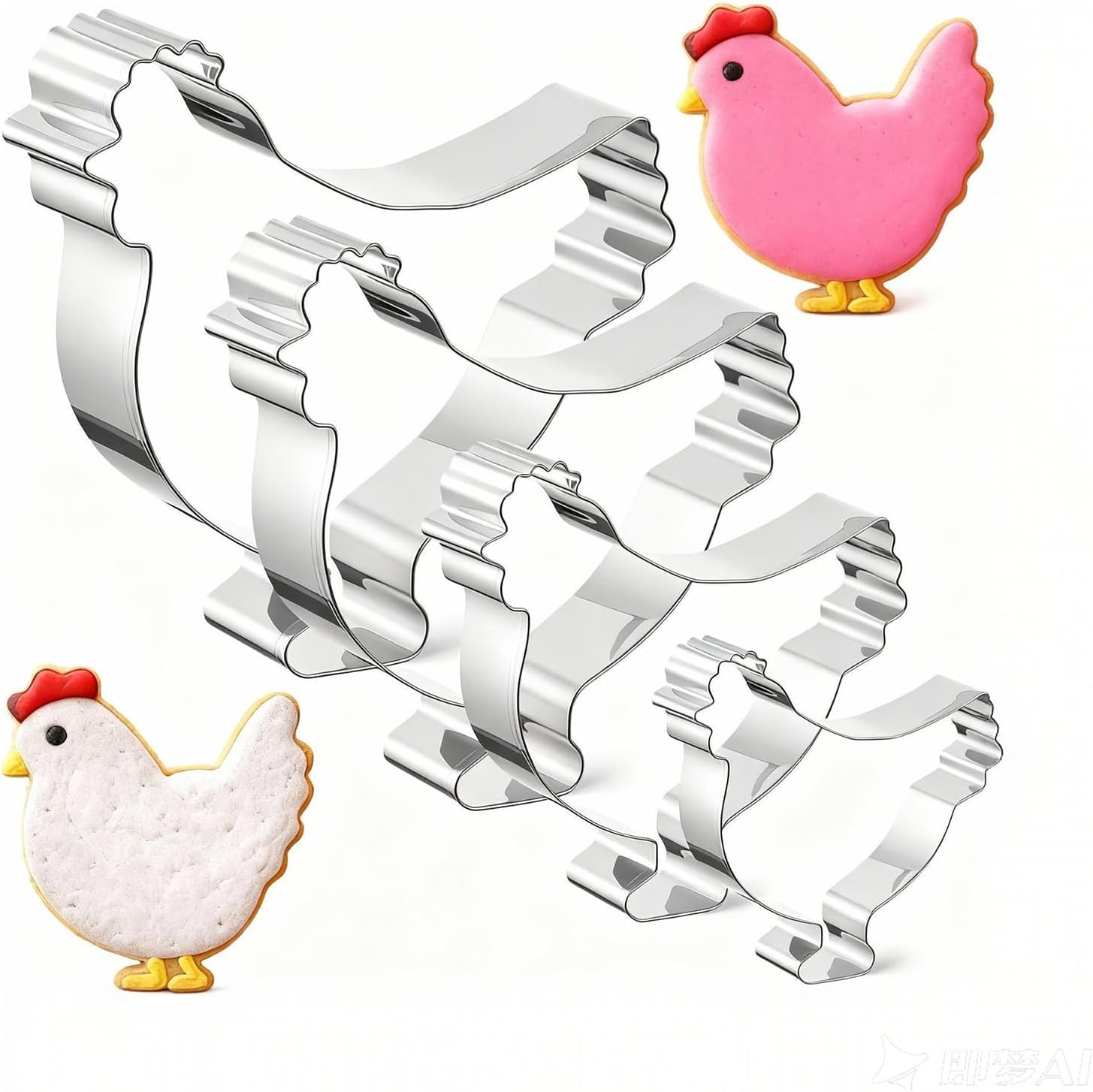 Small Cookie Cutter, Stainless Steel Chick Mold, Chick Baking Cutter Molds, for Spring Christmas Birthdays Party Celebration Kitchen Baking Pastry Fondant Cake