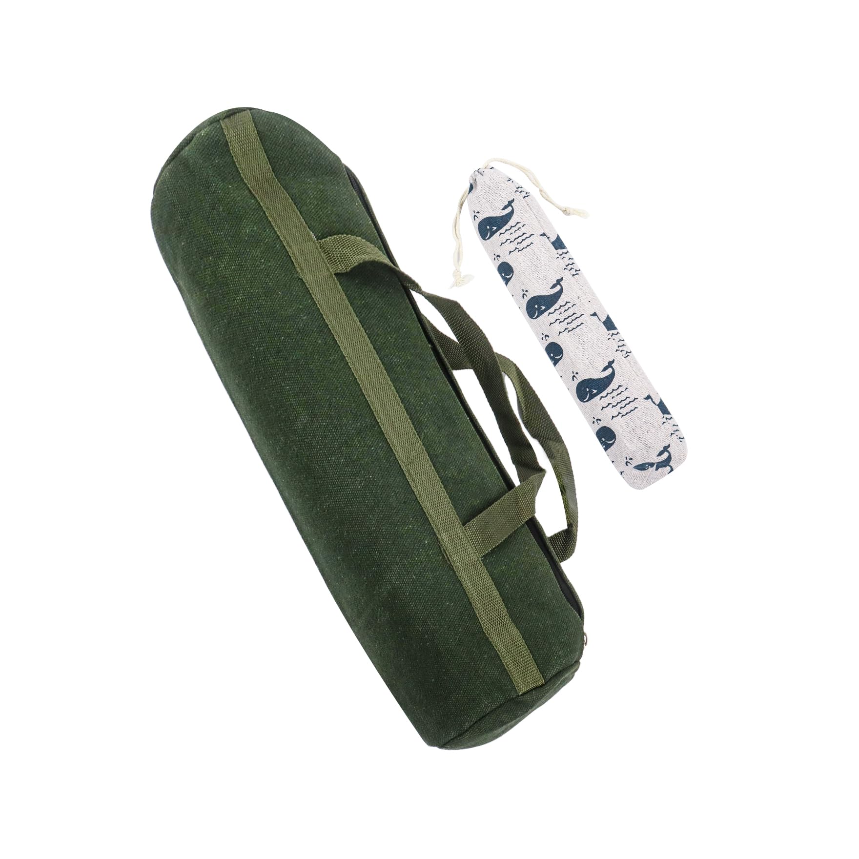 Klmnop Grill Accessory Storage Bag, BBQ Tool Storage for Outdoor Grilling, Extra Thick Canvas Grill Tools Storage Bag with Sticks Bag, for Grill