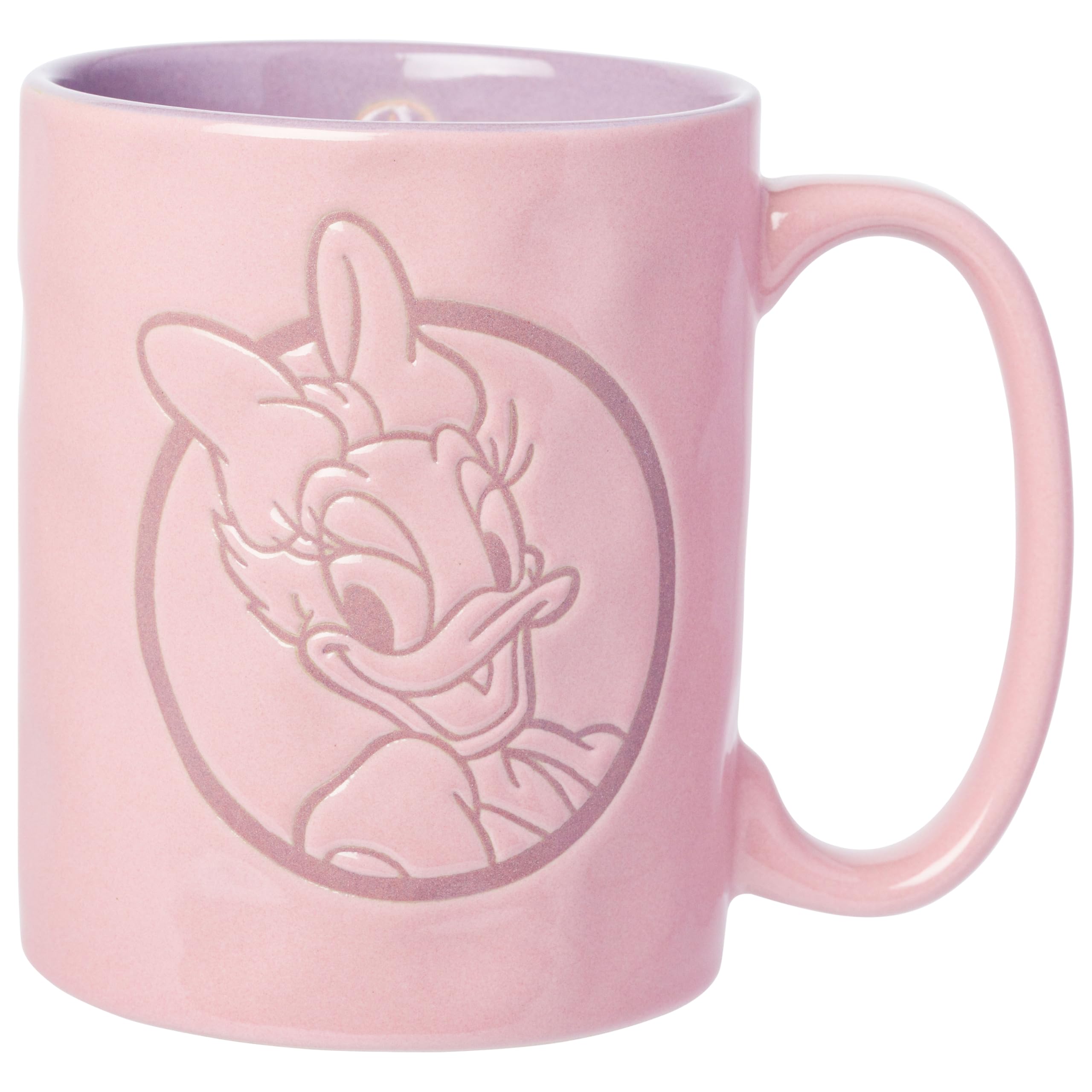 Silver Buffalo Disney Classics Daisy Duck Circle Badge Wax Resist 17oz Ceramic Pottery Mug