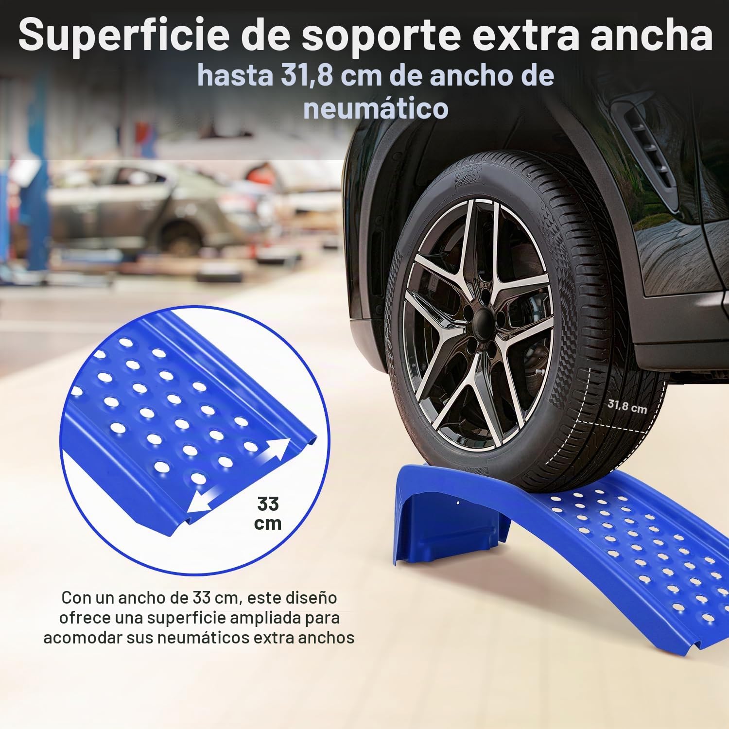 GarveeTech Juego de rampas para automóviles de Alta Resistencia, Capacidad de Carga de 8000 LB, rampas de Acero sólido, Paquete de 2, Altura máxima de elevación de 8 Pulgadas