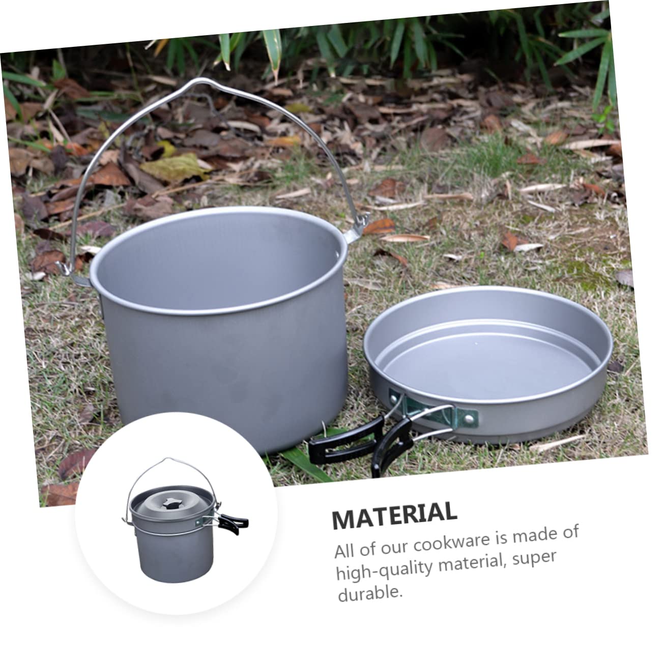 HANABASS 1 Satz Camping Kochtopf Set für Personen Leichtes und Tragbares Kochgeschirr für Outdoor Aktivitäten Schnelles Kochen und Hohe Temperaturbeständigkeit für und Reisen