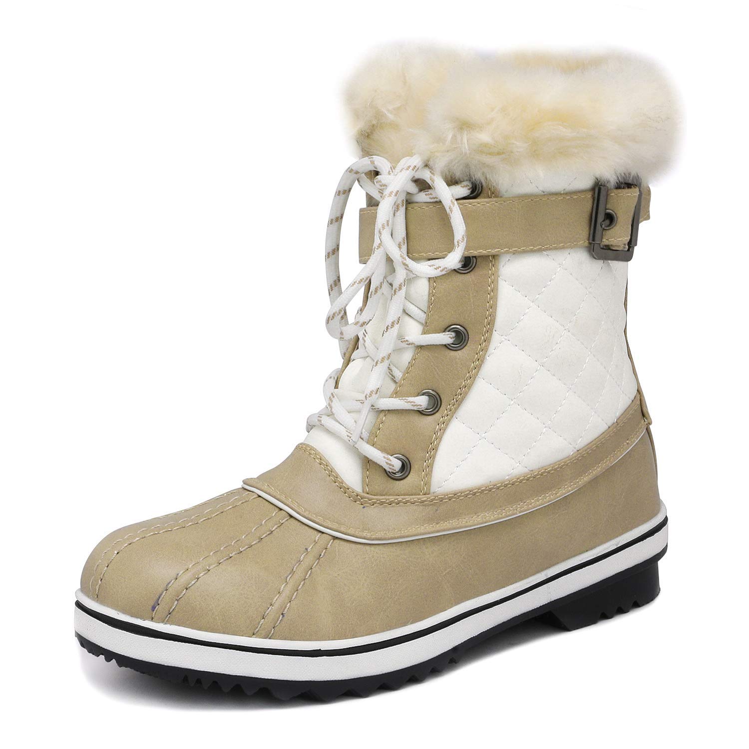 DREAM PAIRSWomen's Mid Calf Waterproof Winter Snow Boots