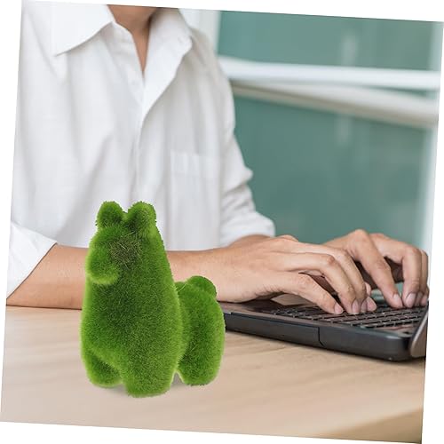 Miniatura 7 de Garneck Miniature Bunnies Plant Vase Artifical Animal Turf Grass Green Grass Rabbit Figurien Preserved Animal Fake Simulation False Doll Container