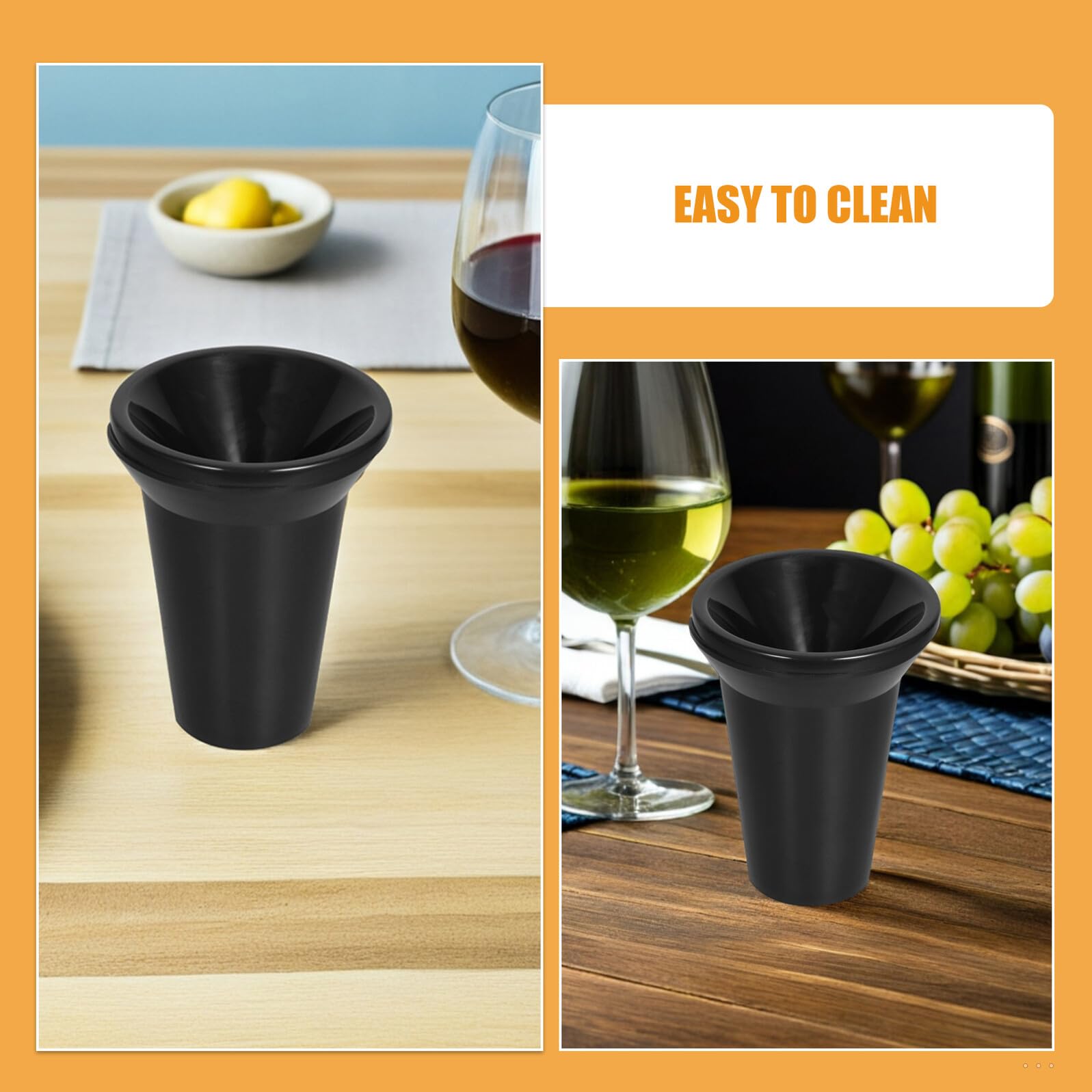 2 Cubos Resistentes y Reutilizables de Escupidera para Cata de Vinos con Tapa Extraíble en Plástico PP Negro Ideales para Degustaciones y Eventos en Casa