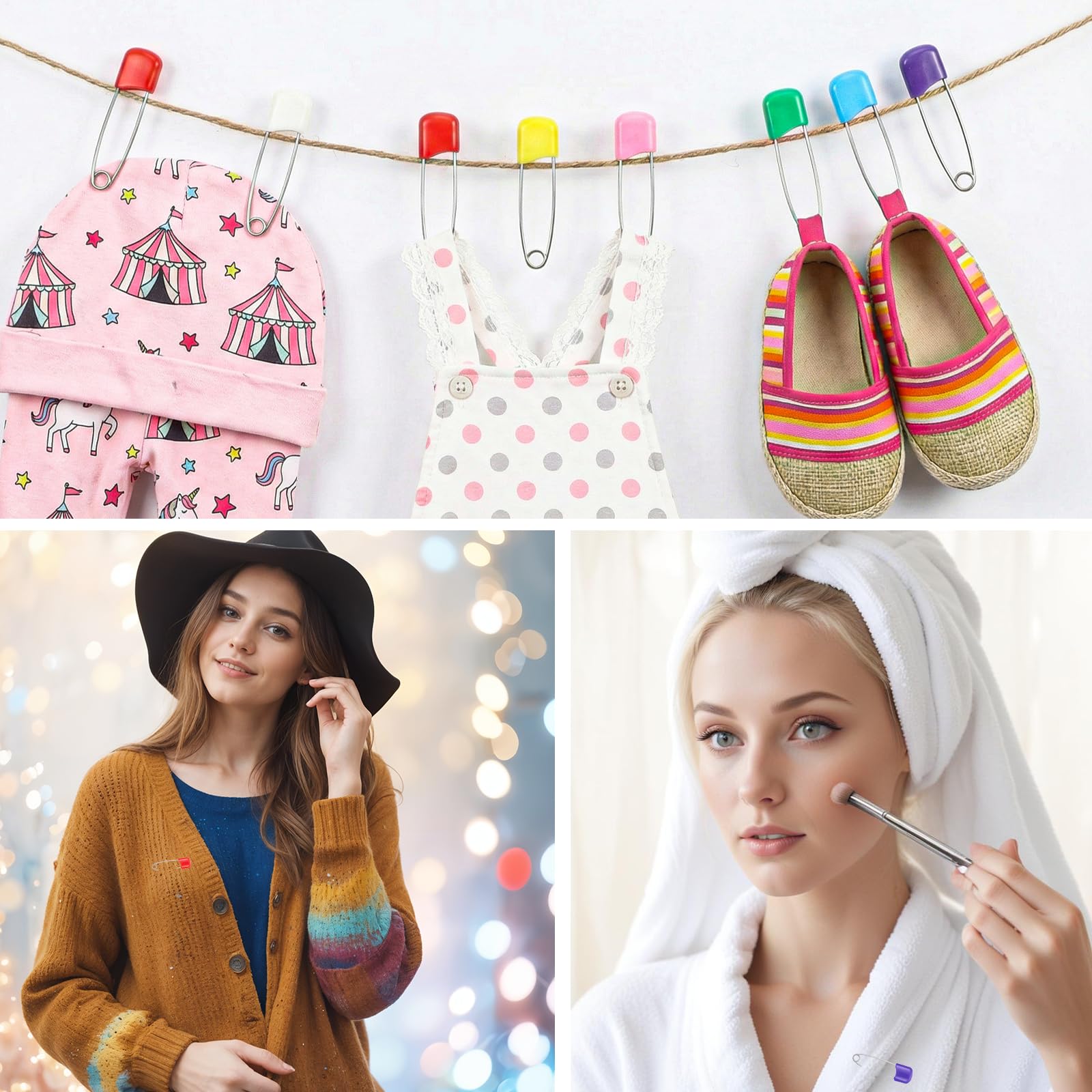 Aghi di sicurezza per bambini con testa in plastica 50 sztuk