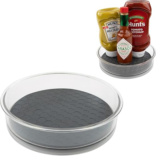 Spectrum Hexa Small Lazy Susan - Bandeja giratoria de almacenamiento para refrigerador despensa gabinete mesa y estantes perfecta para especias