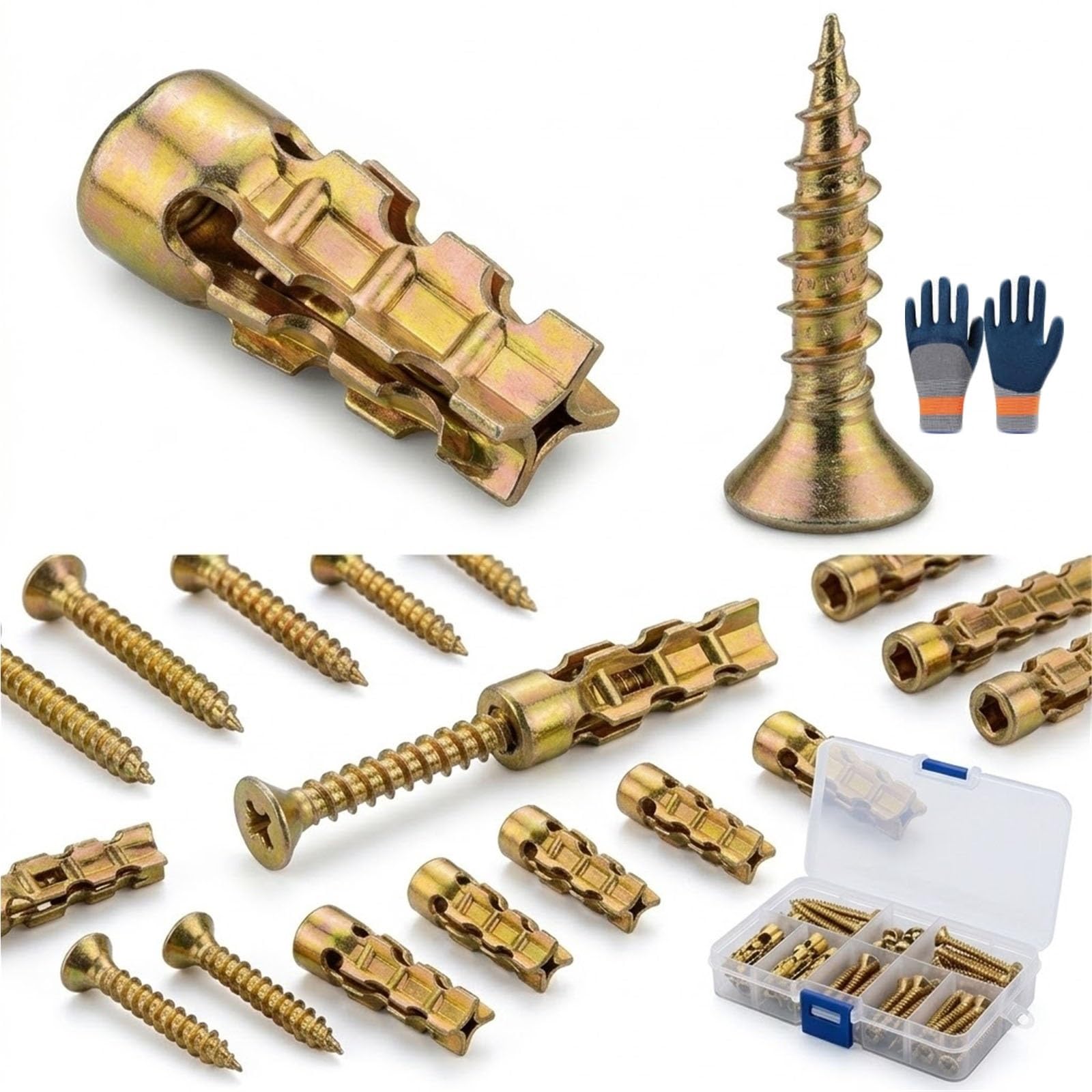 Thuchenyuc 30Pcs 6×14Mm Short Expansion Screw Set, Cabinet Hinge Repair Screws & Anchors – Stripped Thread Restoration, Secure Door Hinge, Fits 6Mm Holes In Wood/Tile/Stone(30Pcs)