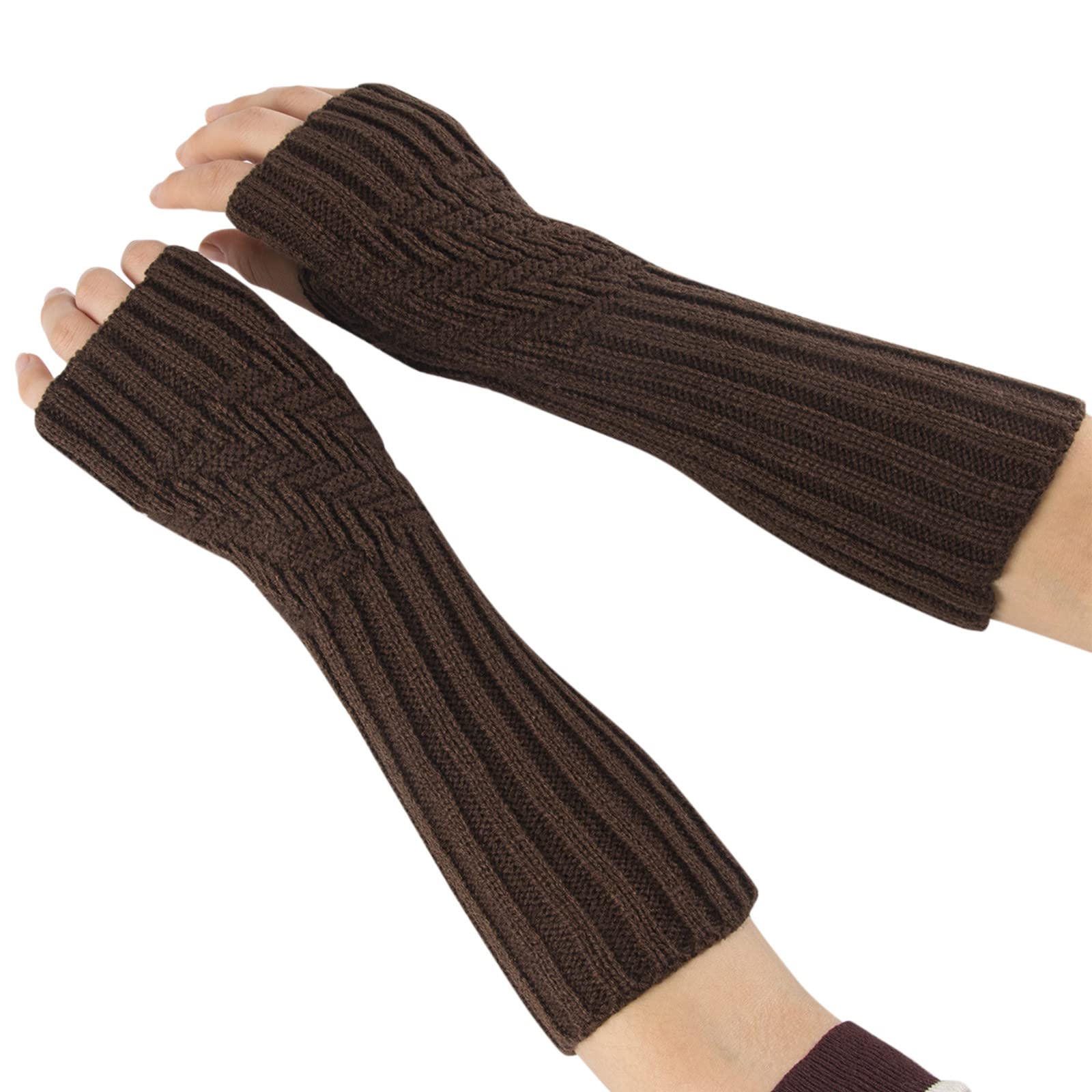 Gloves Mittens Convertible Sleeve Soft Fingerless Arm Winter Women Fashion  Mitten Gloves Warm Knitted Gloves Mittens for Women Cold Weather Heated