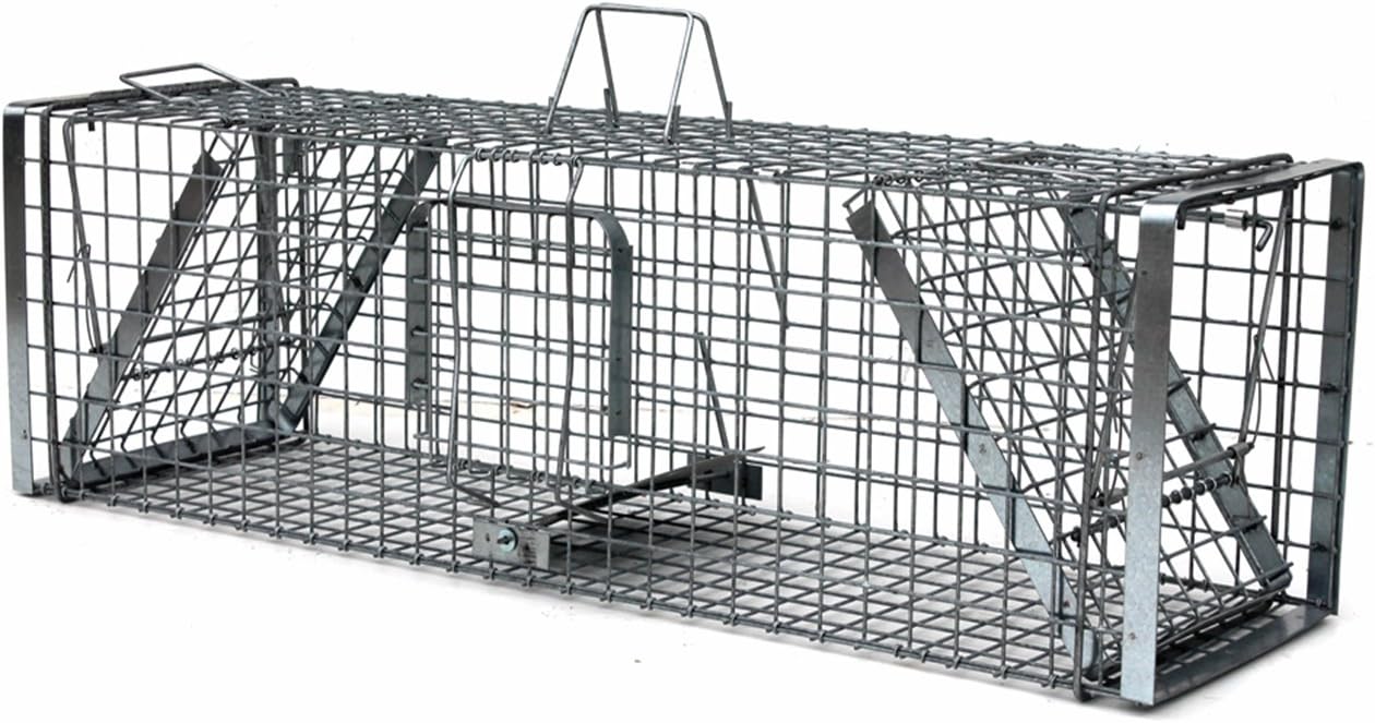 Zielonalapka HARDY. Strong Humane Animal Trap Cage 2 doors, Capture Martens, Cats, Otters, Beavers, Foxes, Dogs and Raccoons, Size: 47" (120x34x34 cm) With Extra Bait.