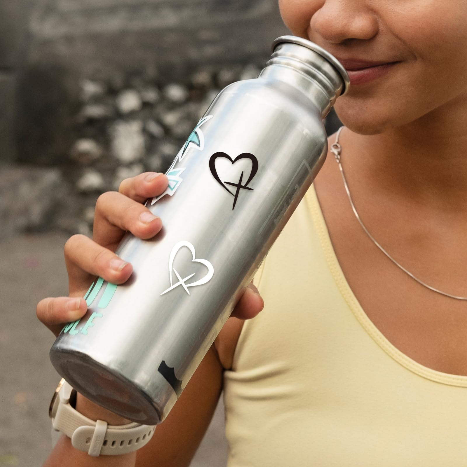 3X 'I Love You Drive Safe Ligatures' naklejka na lusterko, urocza naklejka na tylną szybę, winylowa naklejka na szklankę, zabawne akcesoria samochodowe dla dziewcząt, kobiet, początkujących kierowców