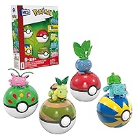 MEGA Pokémon - Set Pokéball Squadra di Tipo Erba, con 118 pezzi da costruire
