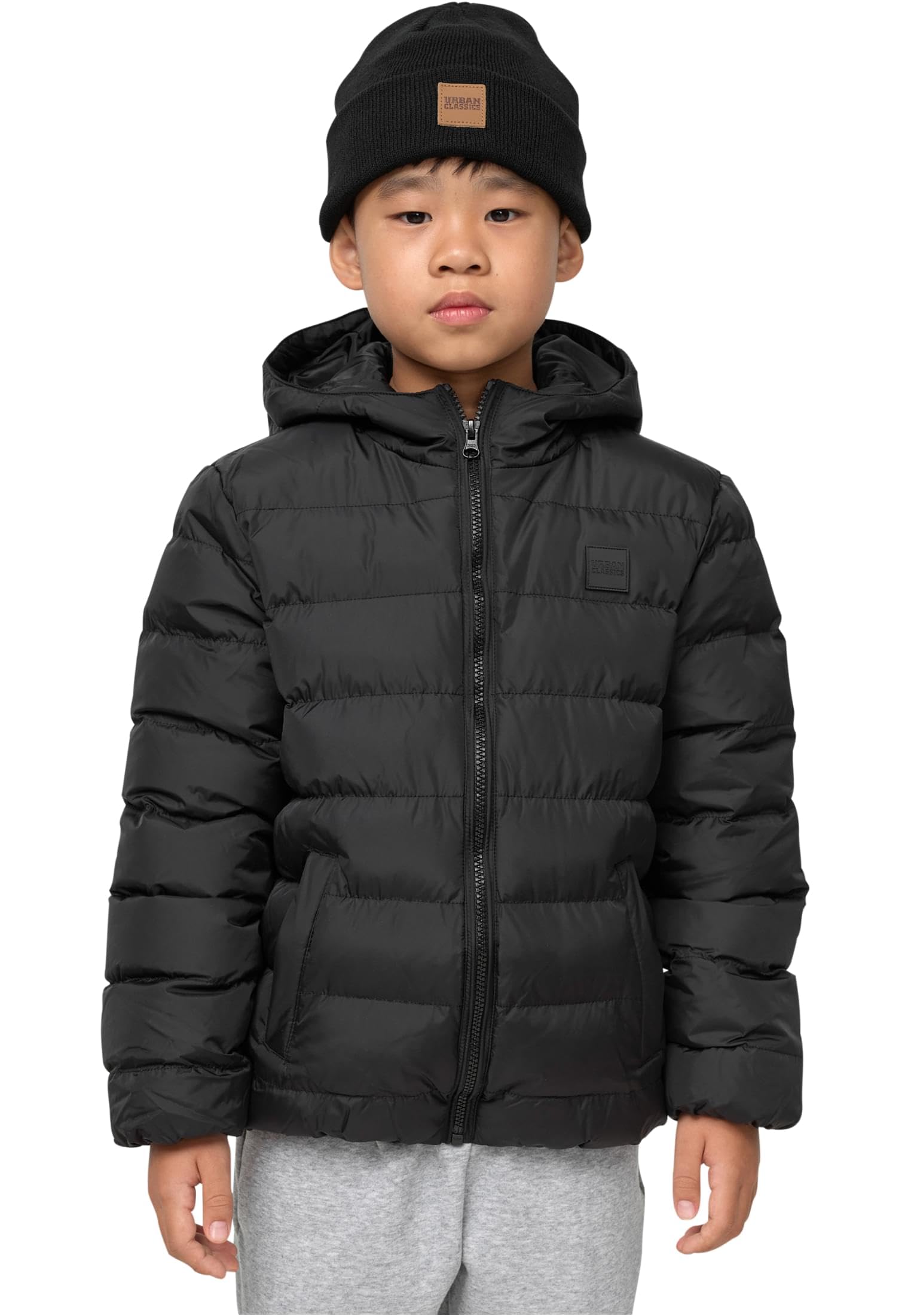 Urban Classics Boys Basic Bubble Jacket, Black/Black/Black, 134/140