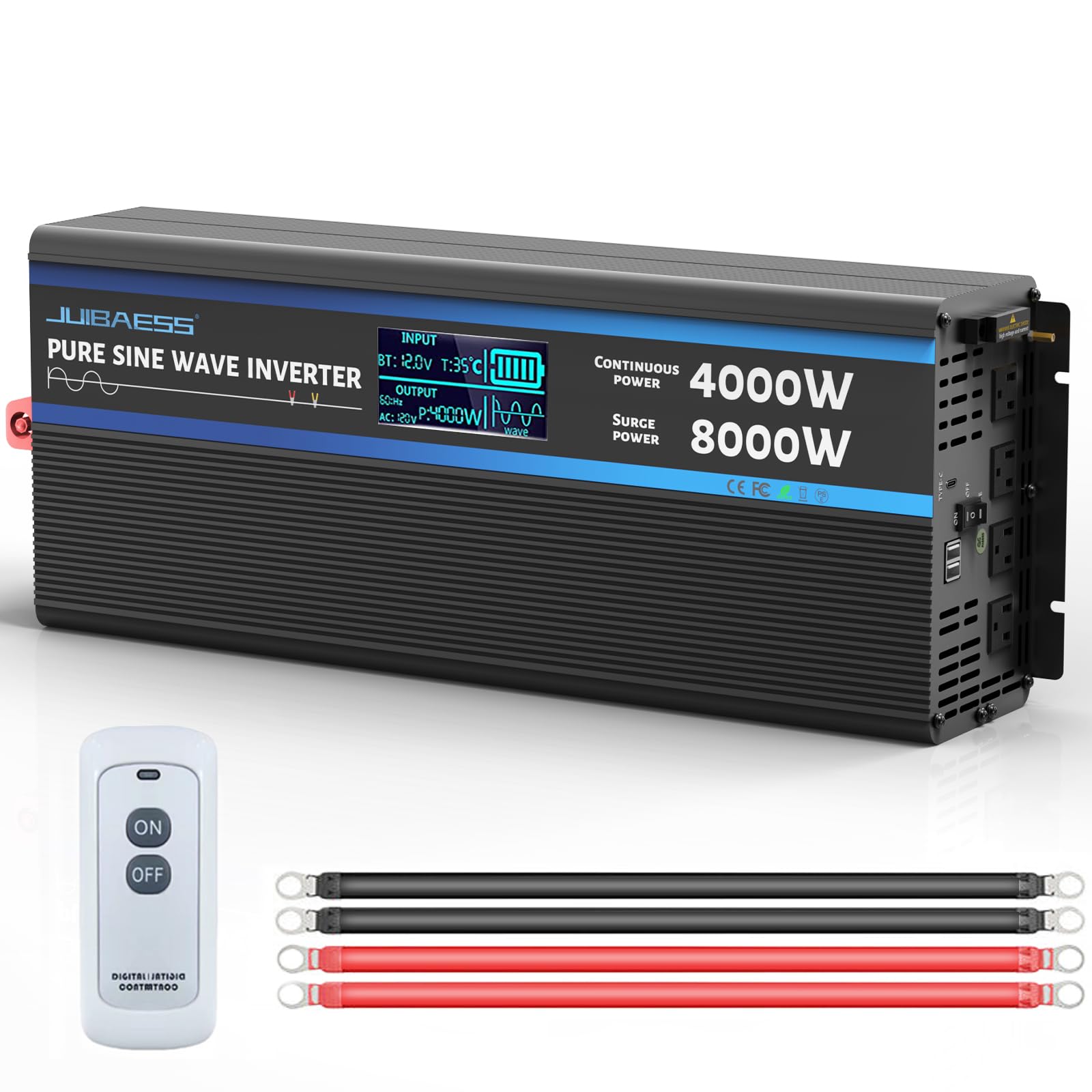 4000 Watt Pure Sine Wave Power Inverter for Vehicles