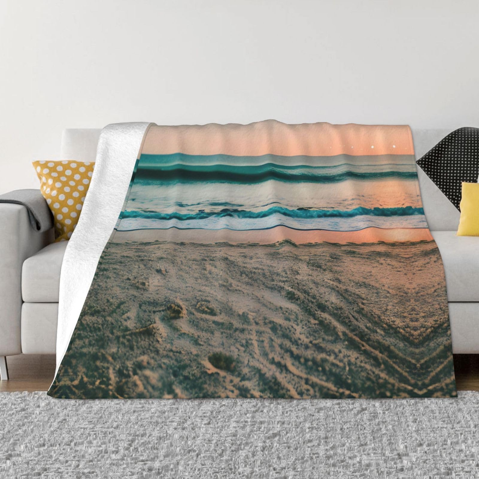 Couverture polaire pour frissons nocturnes plaid flanelle douce plage canapé