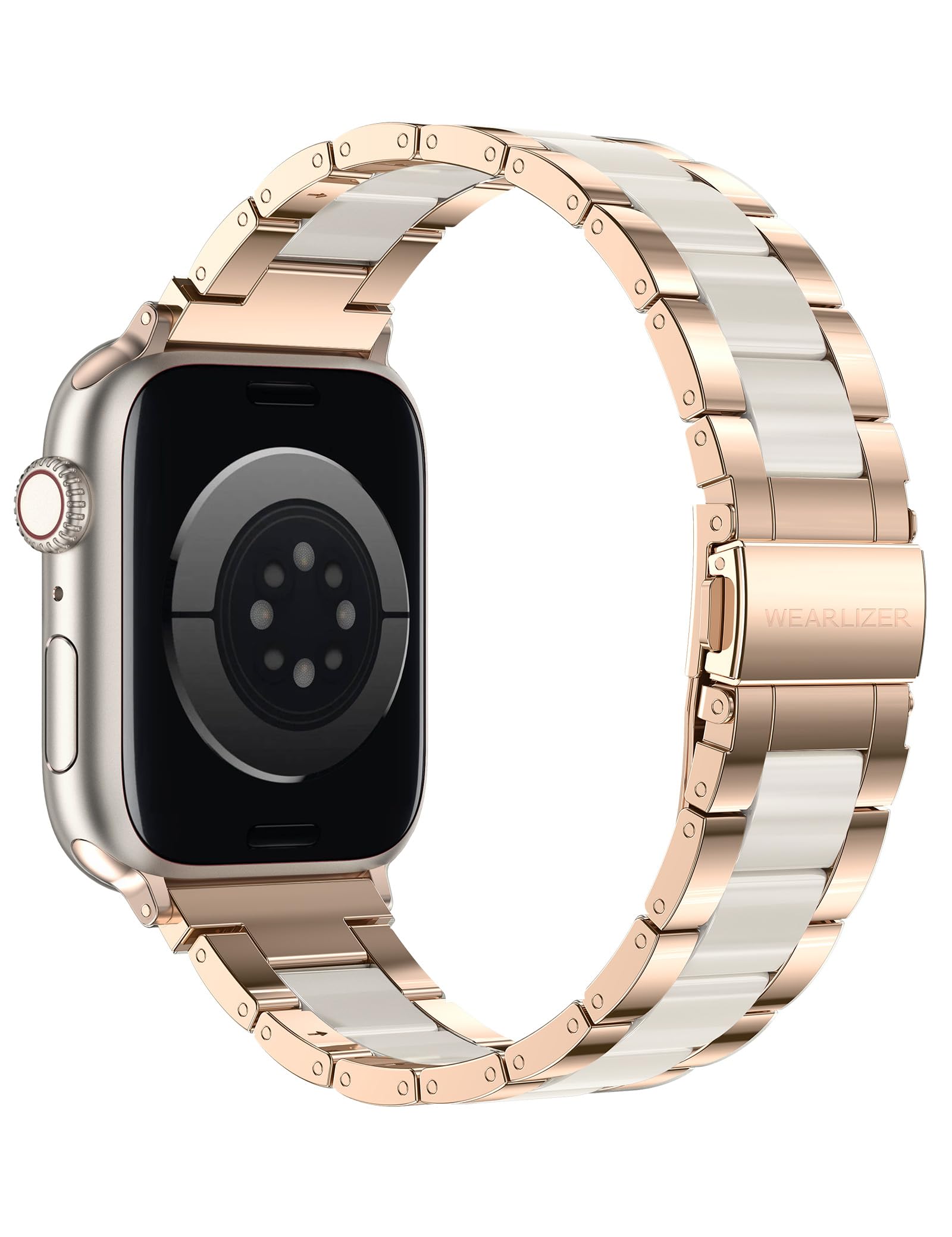 Wearlizer Compatible avec les bracelets Apple Watch 38 mm, 40 mm, 41 mm, bracelets tendance pour femme, fermoir en métal de rechange en acier inoxydable et résine pour iWatch Ultra/SE/10/9/8/7/6/5/4/3