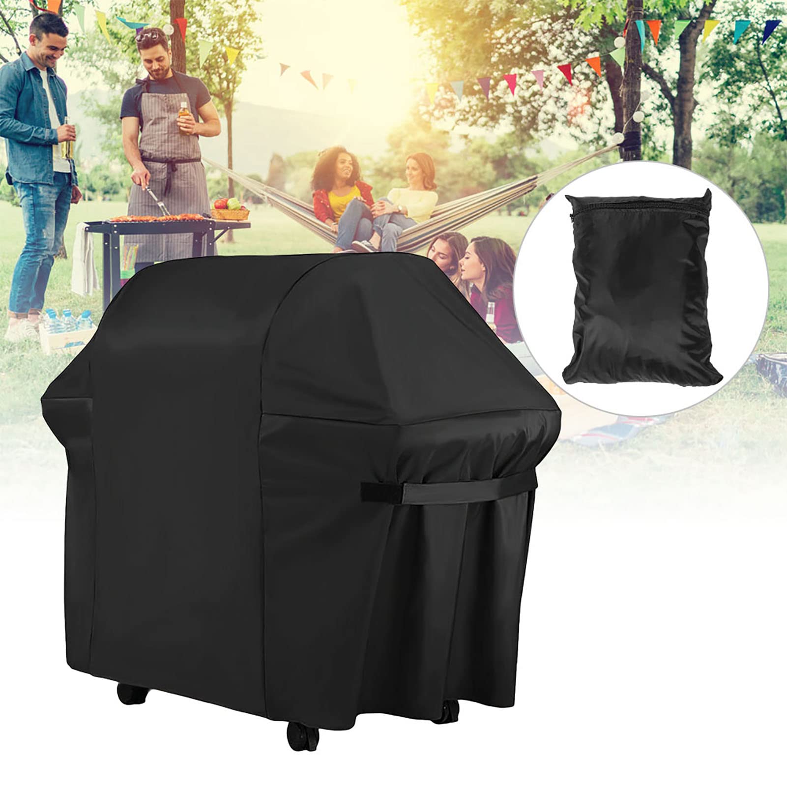 Pokrowce na grille na zewnątrz Pokrowiec na grilla Zewnętrzny wodoodporny Odporny na promienie UV Pokrowiec na grilla Pokrowiec na meble ogrodowe Kuchenka ogrodowa (147 x 61 x 122 cm)