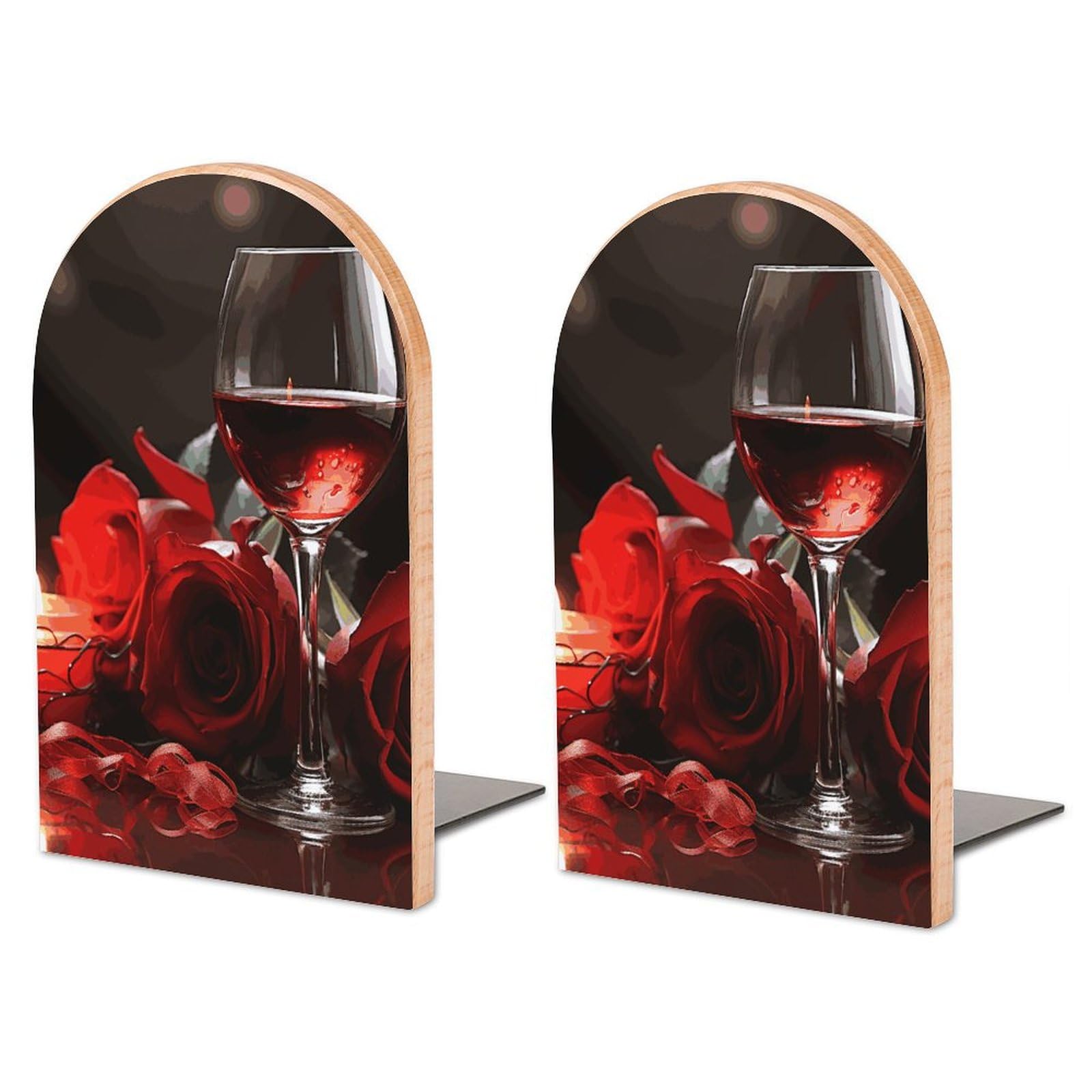 Serre-livres verre à vin rose et bougies pour coin lecture cosy et étagère salon