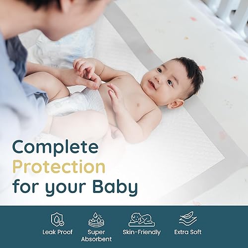 Miniatura 6 de Reli. Cambiadores desechables para bebé (paquete de 55)  Cambiadores de pañales desechables de 18 x 24 pulgadas, grandes, superabsorbentes, a prueba