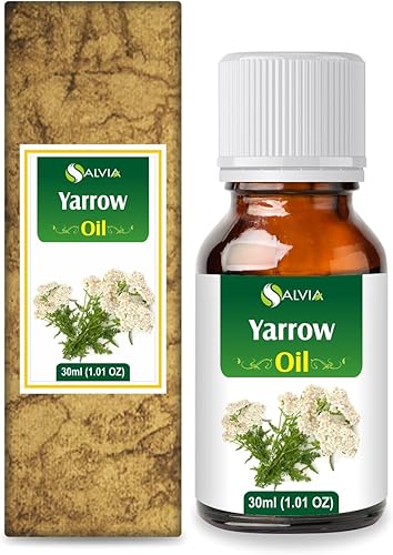 Aceite esencial de milenrama (Achillea millefolium) 100 % puro y natural, sin diluir, sin cortar, aceite de alta calidad, grado terapéutico, uso