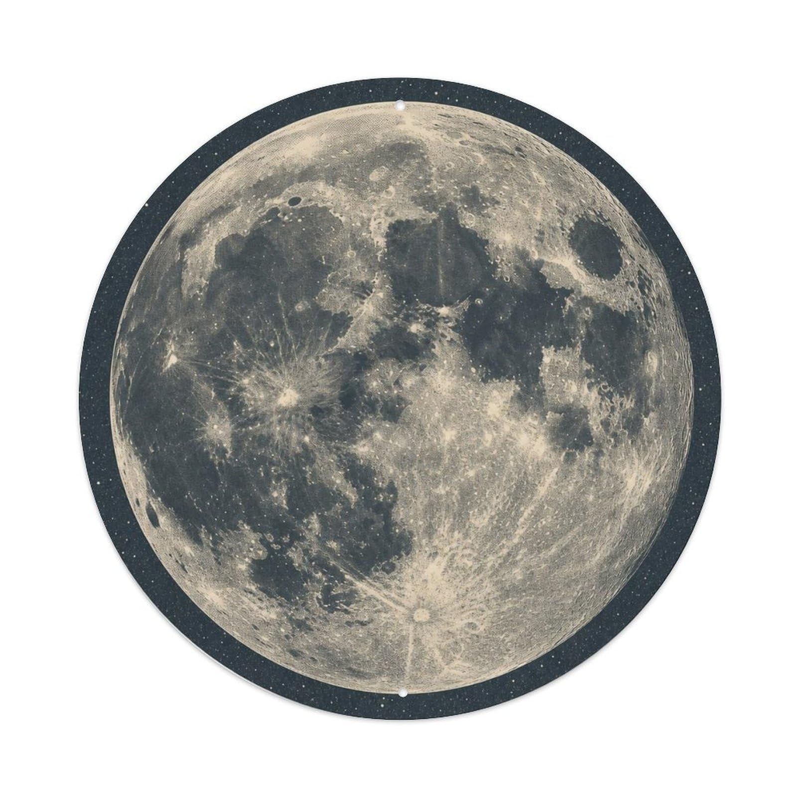 Celestial Orbit Moon Lunar Surface Retro Space Metal Tin Sign Plaque Wall Decor for Cafe, Man Cave, Club Bar, Office, Home Garden Round Metal Poster 8x8Inch