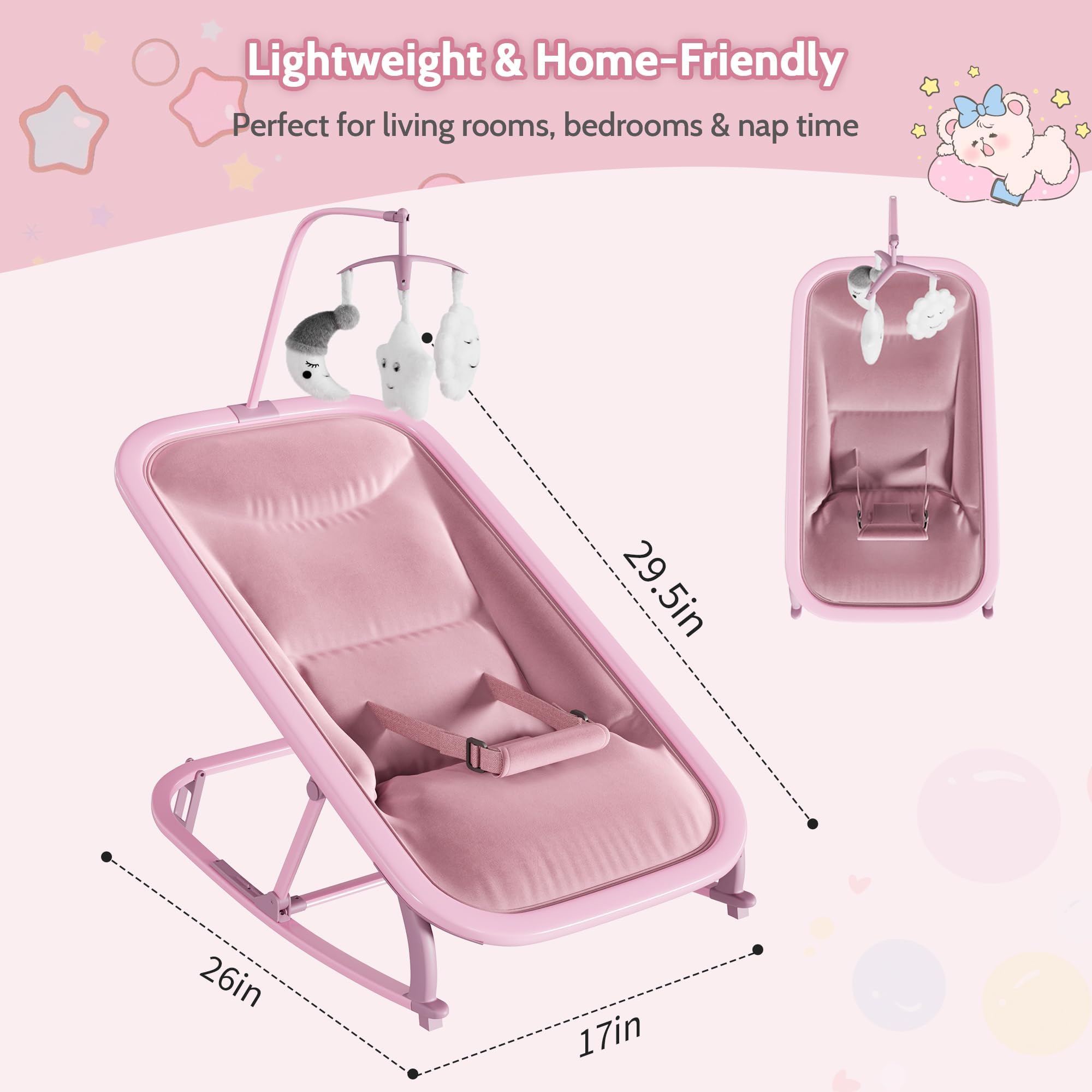 2-in-1 Babywippe &Schaukelstuhl, 0–2 Jahre, zu 15 kg