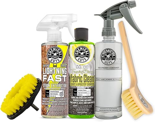 Chemical Guys Kit de limpieza de alfombras y eliminación de manchas (kit de 5 piezas con tela cítrica espumosa Clean CWS20316 y extractor de manchas