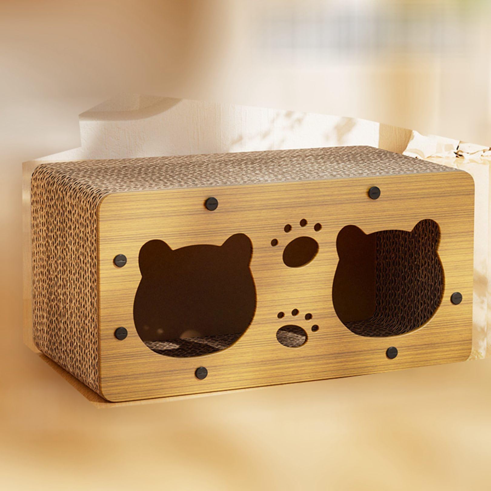 Amazon.co.jp: キャットハウス 爪とぎ ダンボールハウス 二層 爪研ぎ